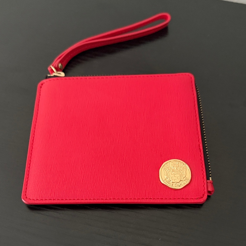 Vince Camuto Vibrant Red Wristlet with Gold Accent - Like New